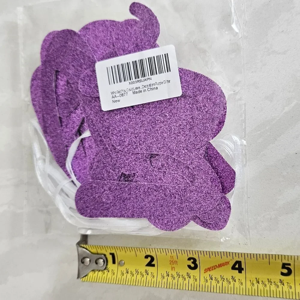 Who Said You Could Leave Purple Glitter Banner